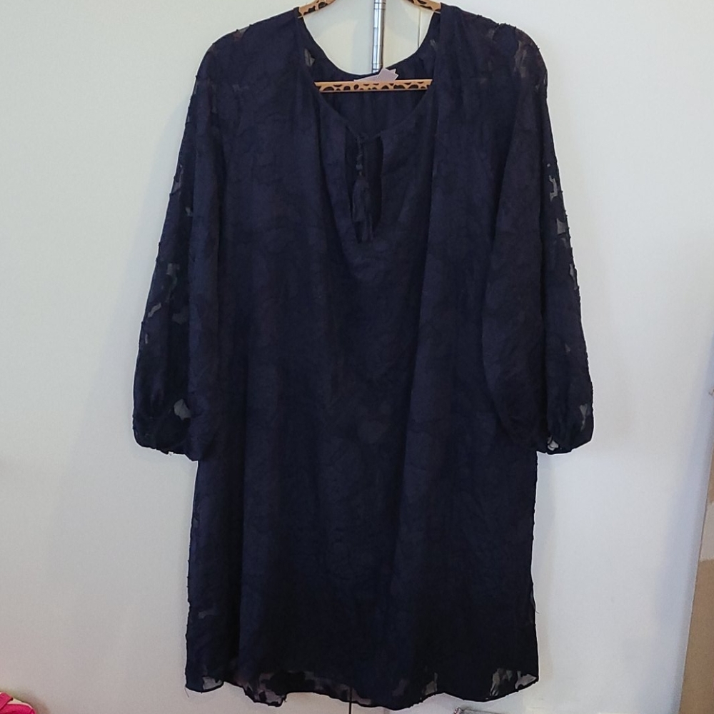 Navy Blue bellsleeve dress